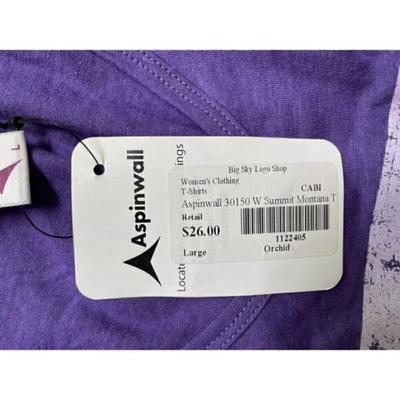 NWT Montana State Graphic Short Sleeve Purple T Women’s Large V-Neck Aspinwall - Picture 6 of 7